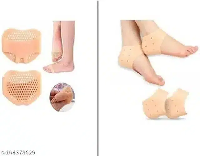 Combo of Silicone Gel Heel Pad, Beige