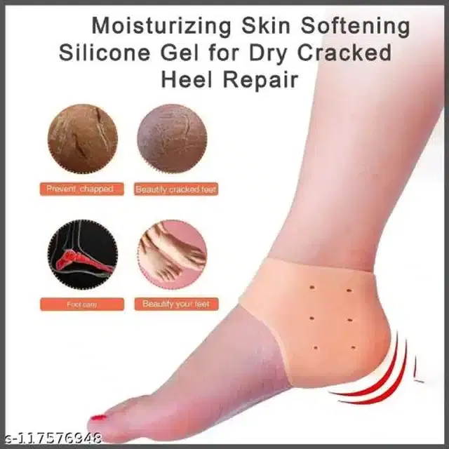 Moisturizing Silicon Gel Socks, Beige
