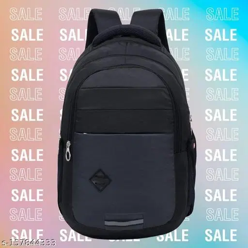 Polyester Backpack for Men & Women, Black