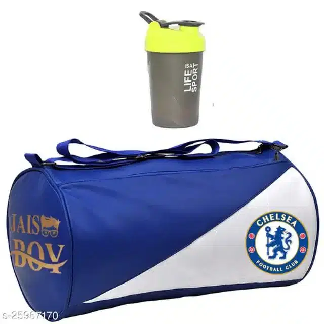 Combo of Gym Bag with Shaker Bottle, 500 ml, Multicolor, Set of 2