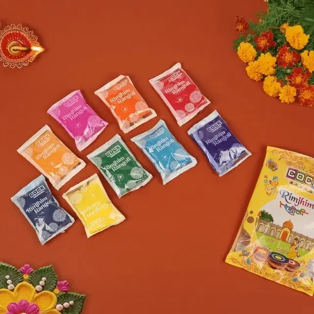 Cock Rimjhim Rangoli 10pcx100 g Pouch