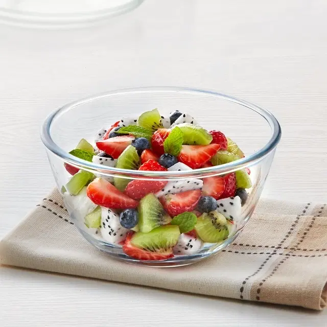 Borosil Glass Mixing & Serving Bowl, Oven & Microwave Safe Bowl, 1000 ml, Borosilicate Glass, Clear