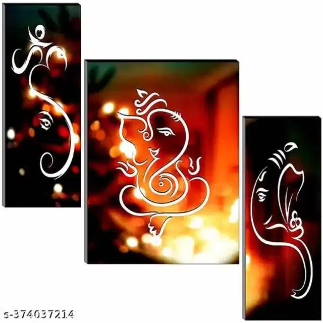 Wooden UV Coated Digital Painitings, Multicolor, 12x18 inches, Pack of 3