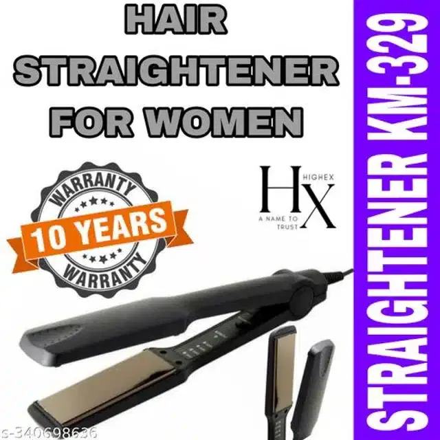 Plastic Hair Straightener, Black