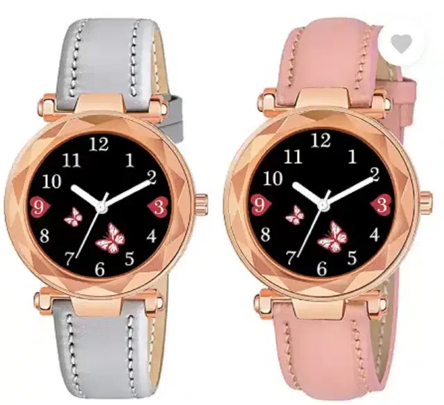 Analog Watch for Women, Pack of 2 (Multicolor)