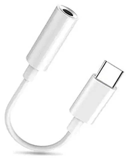 Rasu Type C To 3.5Mm Splitter Converter Audio Jack Earphone Connector Music Adapter, Pack Of 1, White, M-91