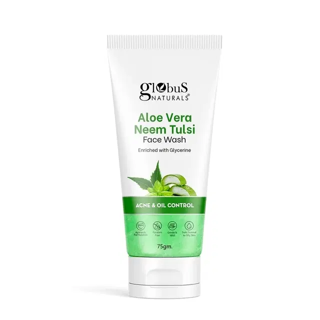 Globus Naturals Aloe vera Neem Tulsi Enriched With Glycerin Face Wash 75 g