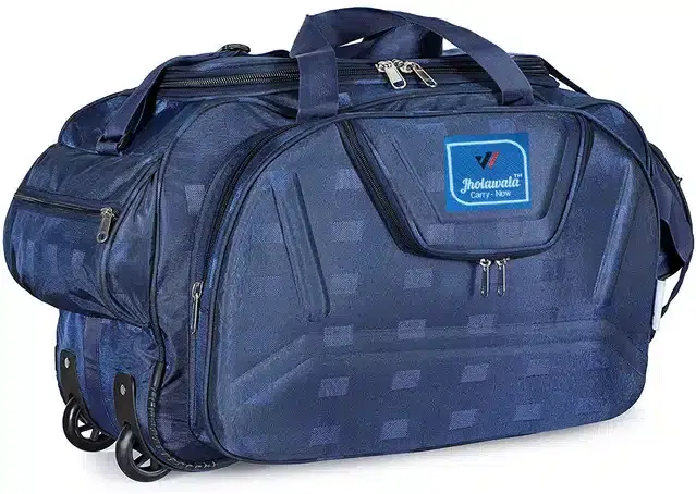 Nylon Traveling Luggage Bag with Wheels, Blue,56 L
