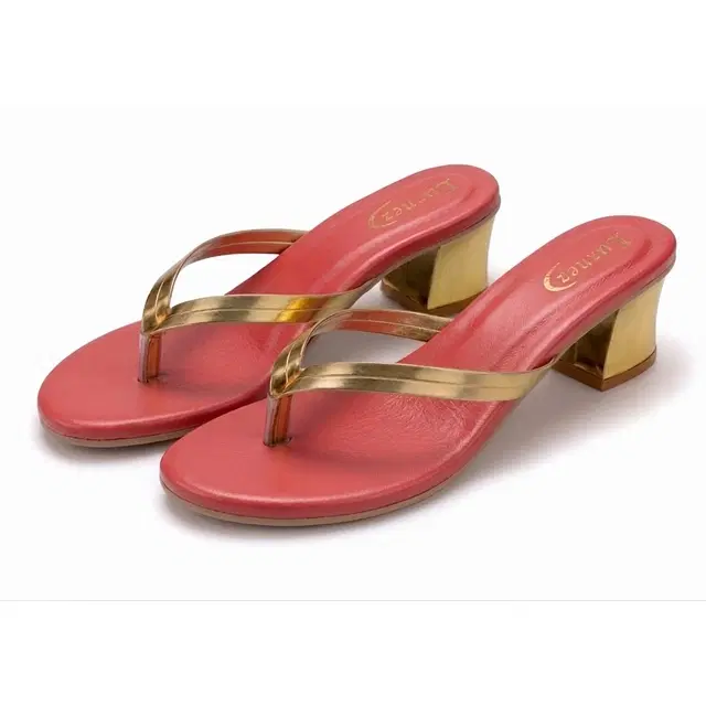 Solid Block Sandals for Women (Red, 3)