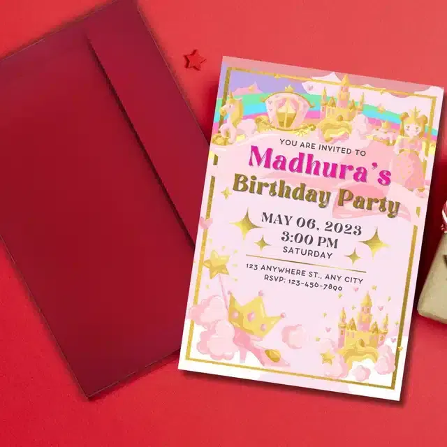 Birthday Party Greetings with Envelope, Multicolor