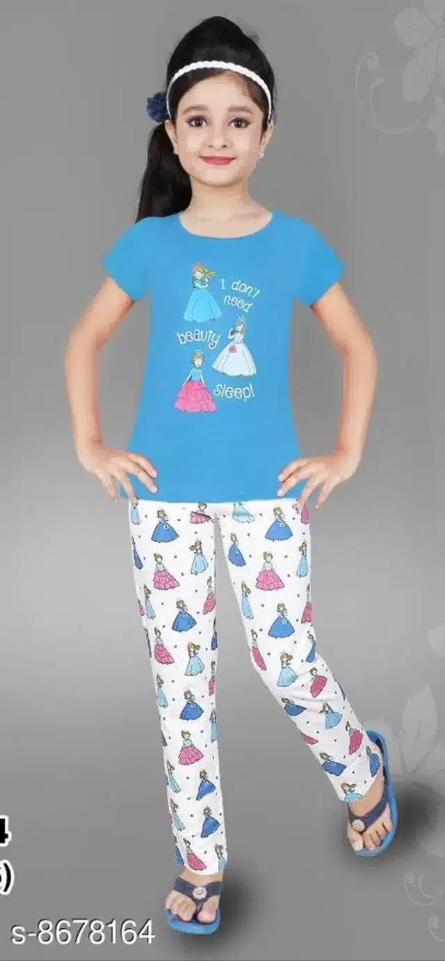 Nightsuit for Girls (Multicolor, 10-11 Years)