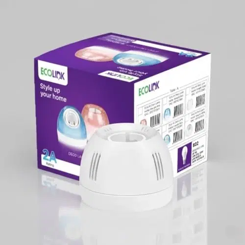 EcoLink Deco Straight Lamp Holder – White | Durable Polycarbonate Body | Secure Grip | Wall & Ceiling Compatible | Pack Of 1