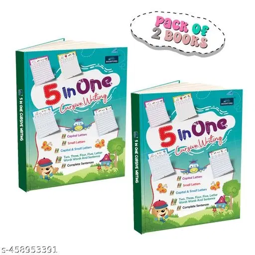 Practice Book of 5-in-One Cursive Writing - Master The Art of Beautiful Handwriting  - Pack Of 2 (Paperback, BOOKFORD PUBLICATIONS PVT. LTD.)