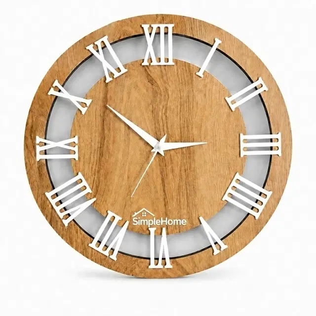 SimpleHome Mdf Roman Wall Clock 12in
