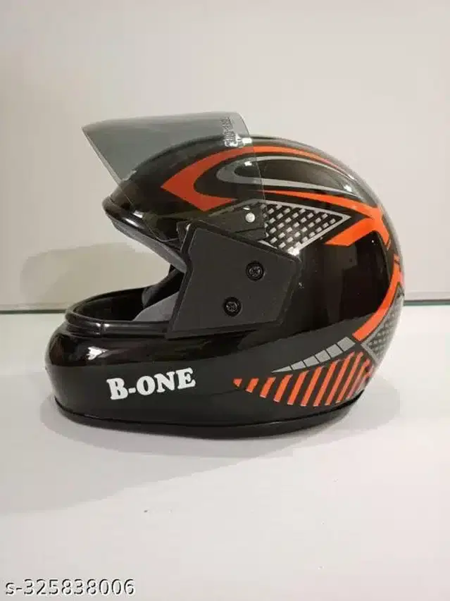Full Face Helmet for Men & Women, Black & Orange