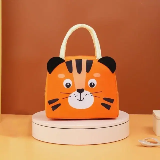 Cute Tiger Design Insulated Lunch Bag for Kids (Orange)