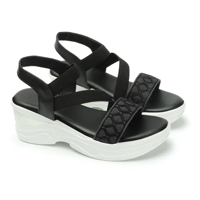 Sandals for Women (Black, 7)