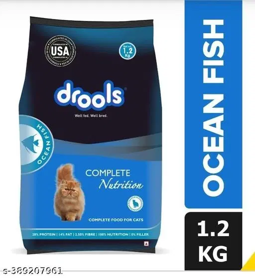 Drools Cat Ocean Fish 1.2kg-Complete Nutrition for Cats, Single grain formula.