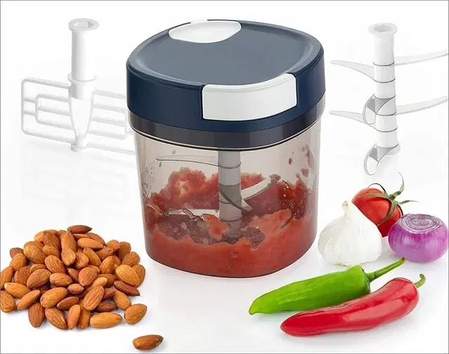 Plastic Manual Vegetables Chopper, Multicolor, 1000 ml
