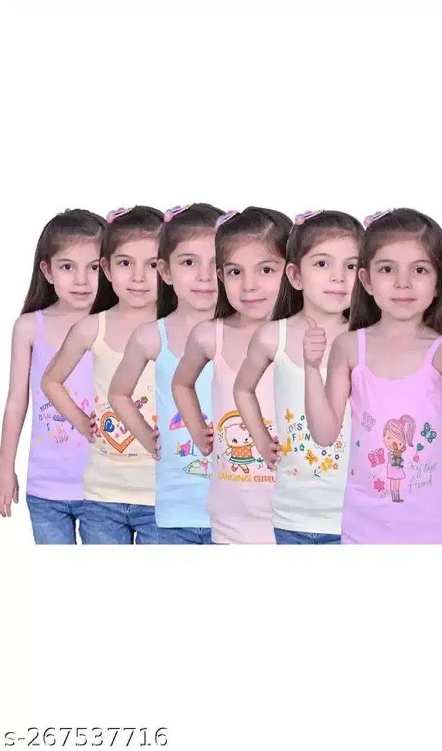 Cotton Vest for Kids, Pack of 6 (Multicolor, 0-3 Months)