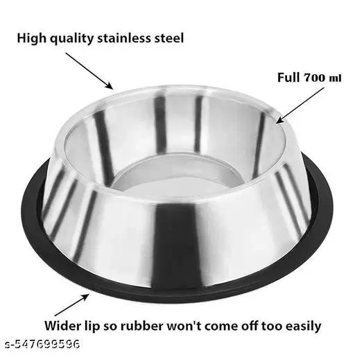 Round  Stainless Steel Pet Bowls 700ml, (Pack of 1)