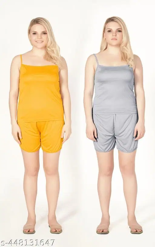 Ladies Camisoles for Women, Pack of 2 (Multicolor, S)