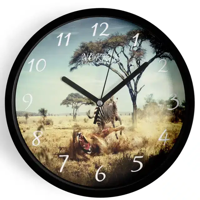 Plastic Printed Wall Clock, Multicolor, 7 Inches