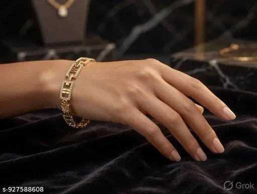 Designer Bracelets for Women (Gold, Free Size)