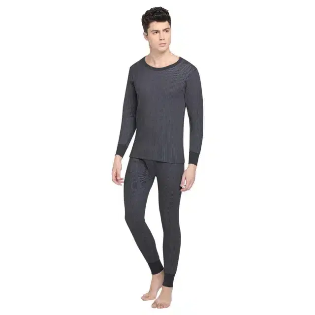 Dixcy Scott Thermal Top & Bottom Set for Men (Dark Grey, 80)