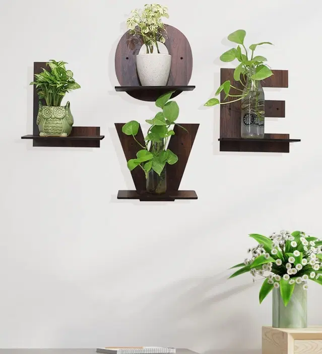 KC Arts MDF LOVE Wall Hanging Shelves 6x6 inch Pack of 4