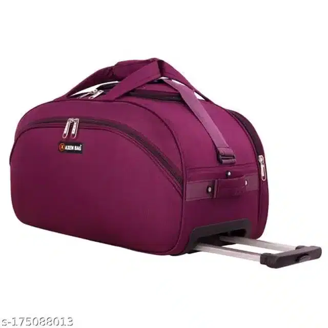 Polyester Trolley Duffel Bag for Men & Women, Purple