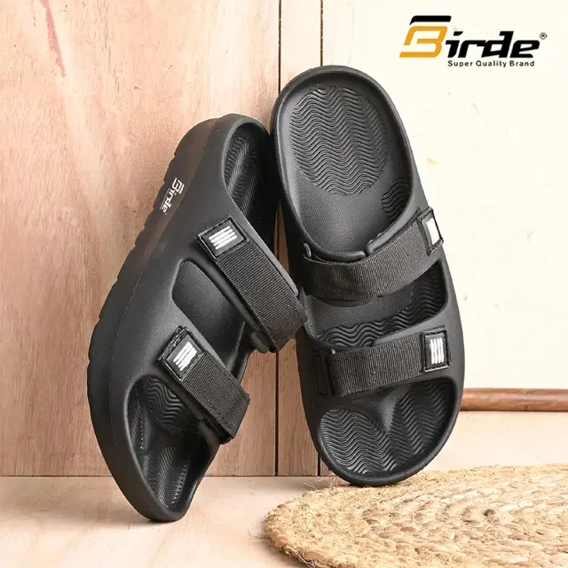 Stylish Comfortable Regular Wear EVA Sandals for Men (Black, 6)