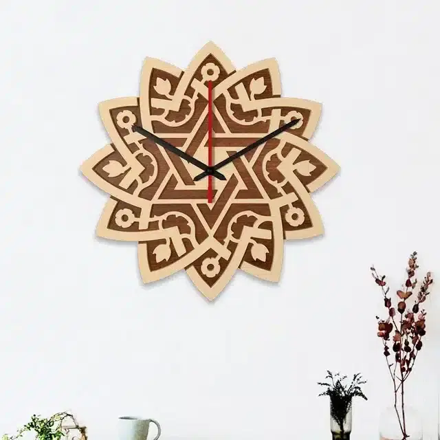 Designer Wooden Wall Clocks, Brown
