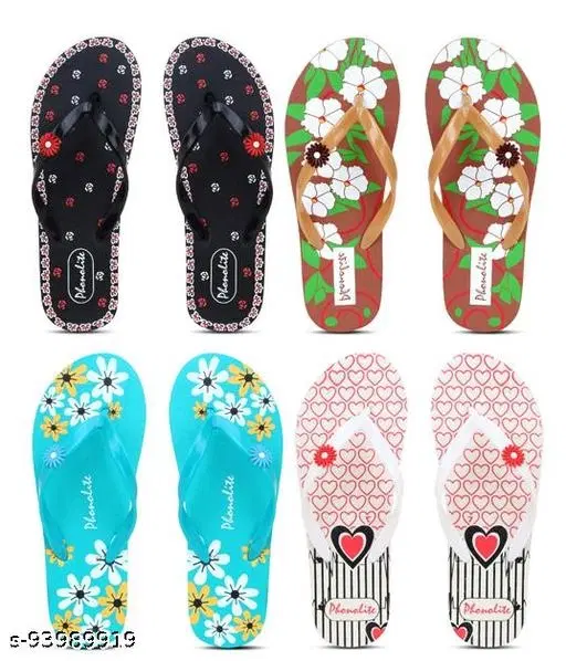 Slippers for Women, Multicolour, Pack of 4 (5)