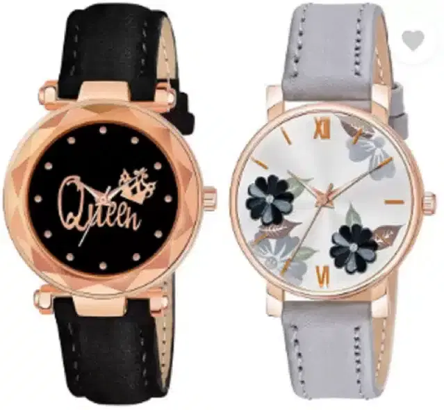 Analog Watch for Women, Pack of 2 (Multicolor)