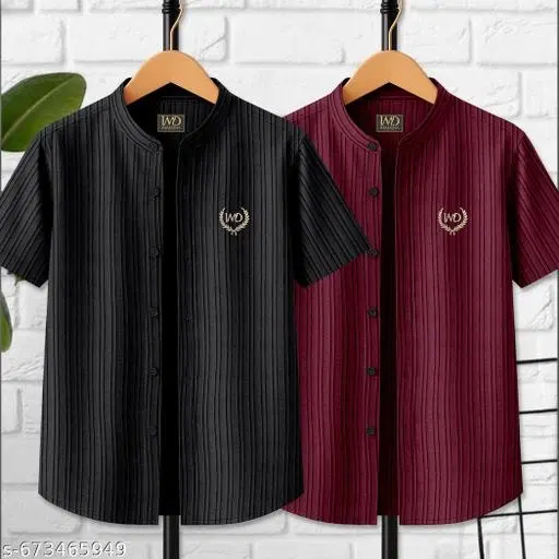 Printed Cotton Blend Mandarin Neck T-Shirt for Boys (Black, 2-3 Years)
