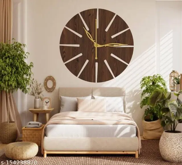 Wooden Wall Clock, Brown