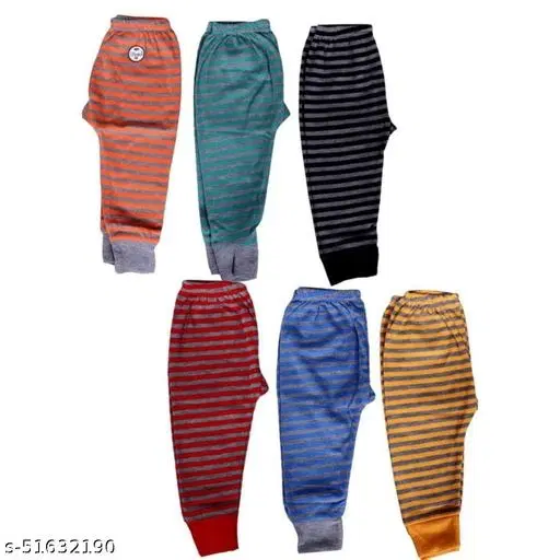 Woolen Thermal Bottomwear for Kids, Pack of 6 (Multicolor, 0-3 Months)