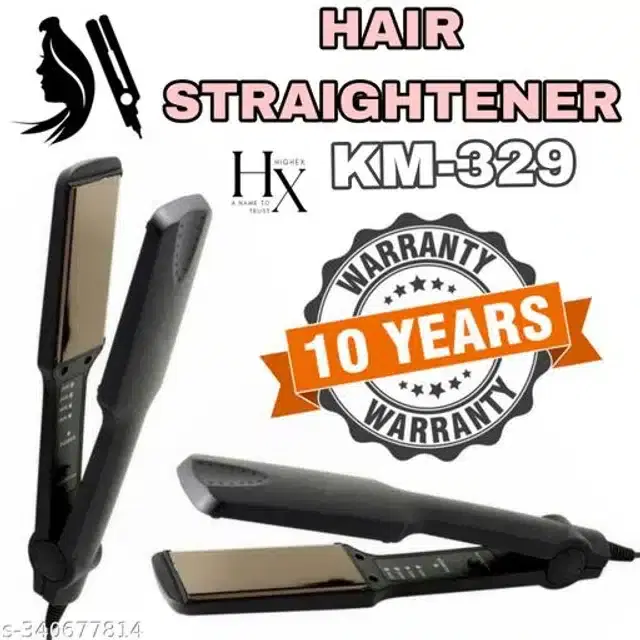 Plastic Hair Straightener, Black