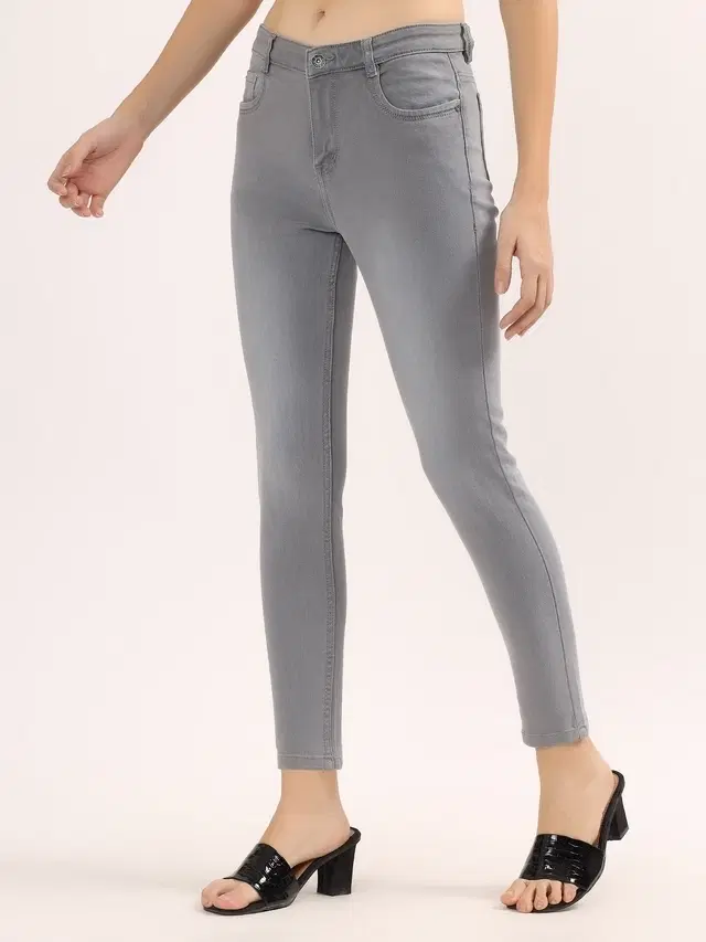 Slim Fit Jeans for Women, Grey (30)