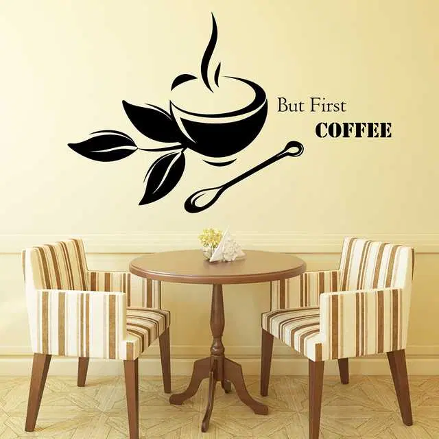 Lansticks Pvc Vinyl First Coffee Image Medium Self Adhesive Sticker, 50X60 Cm, Ln-00456