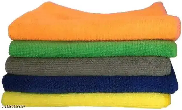 Microfiber Bath Towel, Multicolor, 40x40 cm, Pack of 5