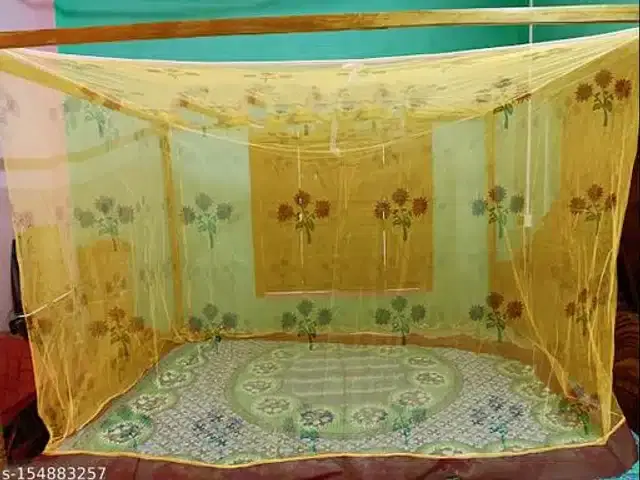 Polyester Mosquito Net, Yellow, 5x7 Feet
