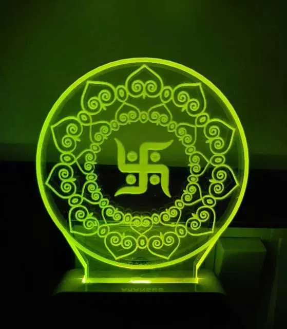 Plastic 7 Color Changing 3D Led Night Lamp For Living Room, Ms-057