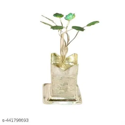 Metal Tulsi Plant Pot, Silver