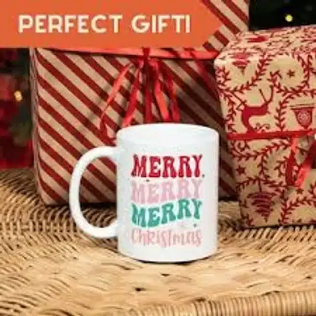 Ceremic Printed Coffee Mug, White, 350 ml