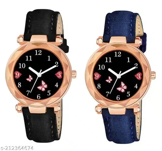 Analog Watch for Women, Pack of 2 (Multicolor)