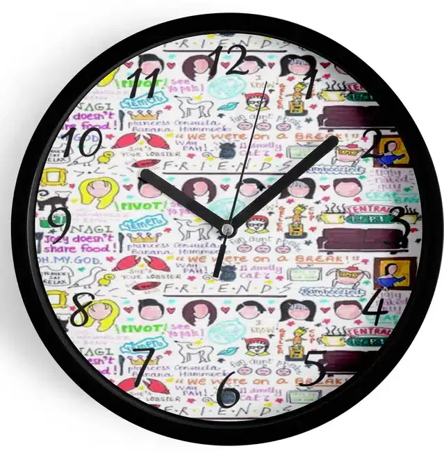 Analog Wall Clock for Home, Multicolor, 7 Inches