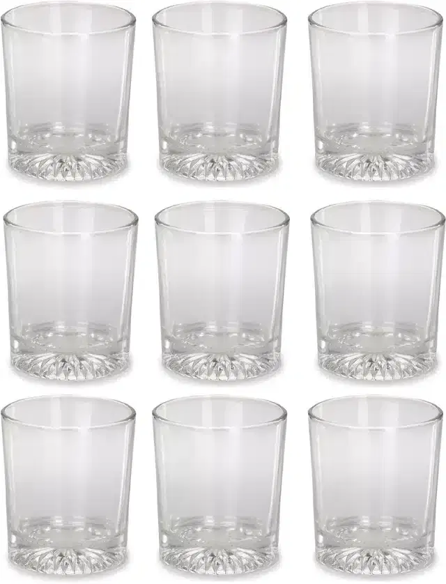 Liquor cum Cocktail Glasses, Transparent, 300 ml, Pack of 9