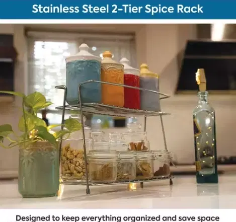 Stainless Steel Spice Rack (Silver)